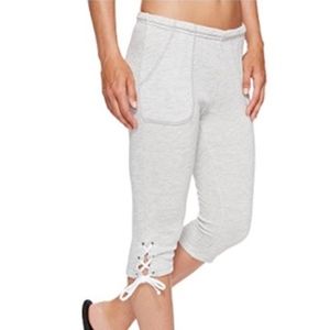 Hard Tail Pants - HARD TAIL LACE UP CAPRI HEAT-15 HEATHER Hard Tail Pants - HARD TAIL LACE UP CAPRI HEAT-15 HEATHER